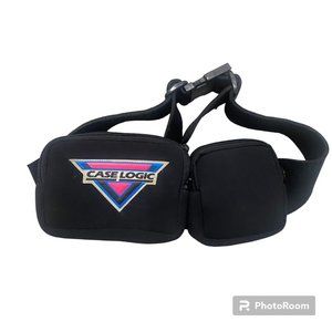 Vintage 80's Case Logic Black Fanny Pack‎ Adjustable Belt Bag